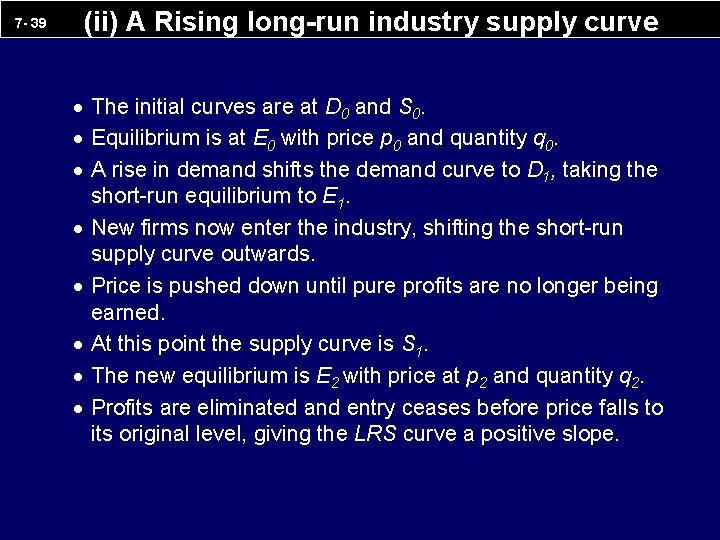 7 - 39 (ii) A Rising long-run industry supply curve · The initial curves