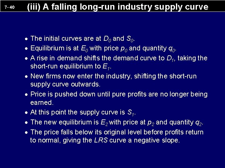 7 - 40 (iii) A falling long-run industry supply curve · The initial curves