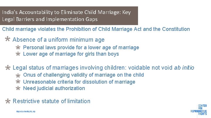India’s Accountability to Eliminate Child Marriage: Key Legal Barriers and Implementation Gaps Child marriage
