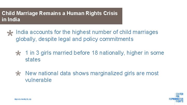 Child Marriage Remains a Human Rights Crisis in India accounts for the highest number