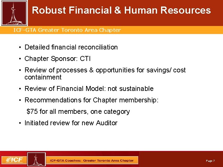 Robust Financial & Human Resources Professional. Greater Services. Toronto Automation ICF-GTA Area Chapter •