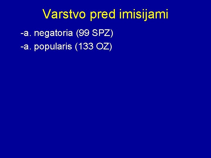 Varstvo pred imisijami -a. negatoria (99 SPZ) -a. popularis (133 OZ) 