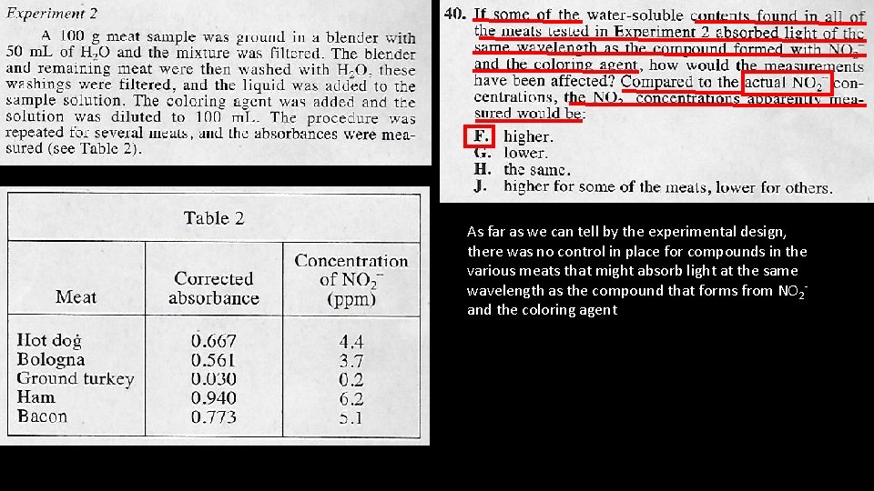 As far as we can tell by the experimental design, there was no control