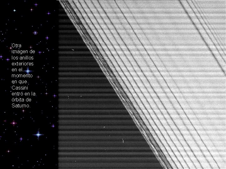 Otra imagen de los anillos exteriores en el momento en que Cassini entró en