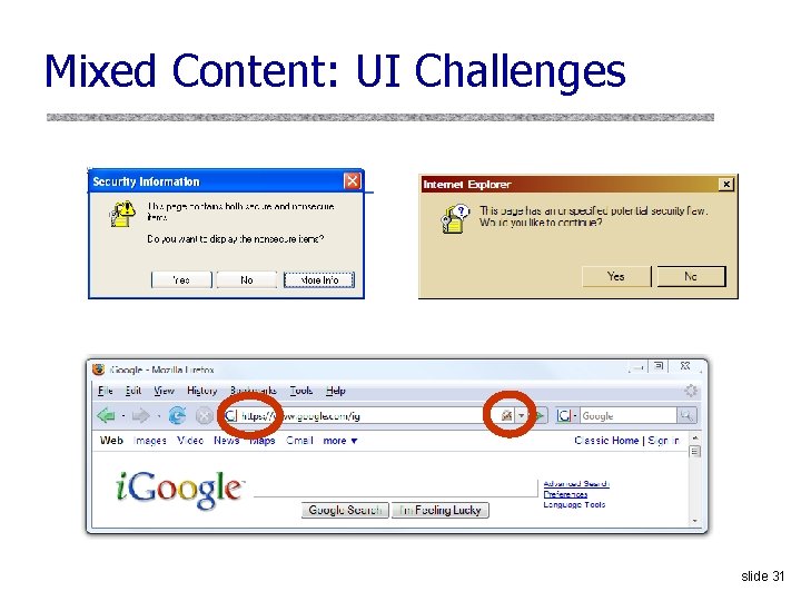 Mixed Content: UI Challenges slide 31 