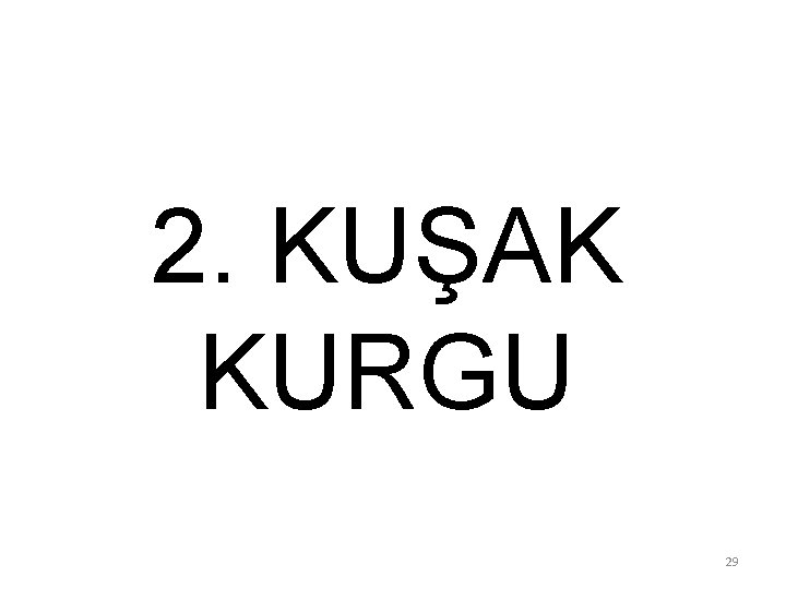 2. KUŞAK KURGU 29 