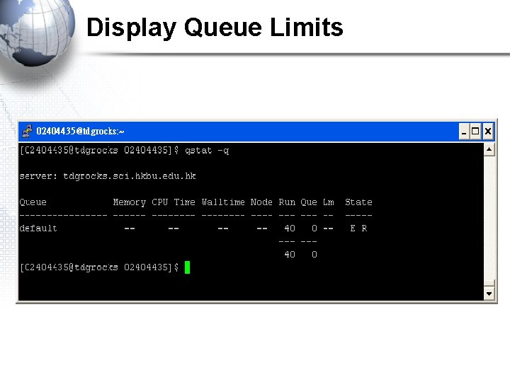 Display Queue Limits 