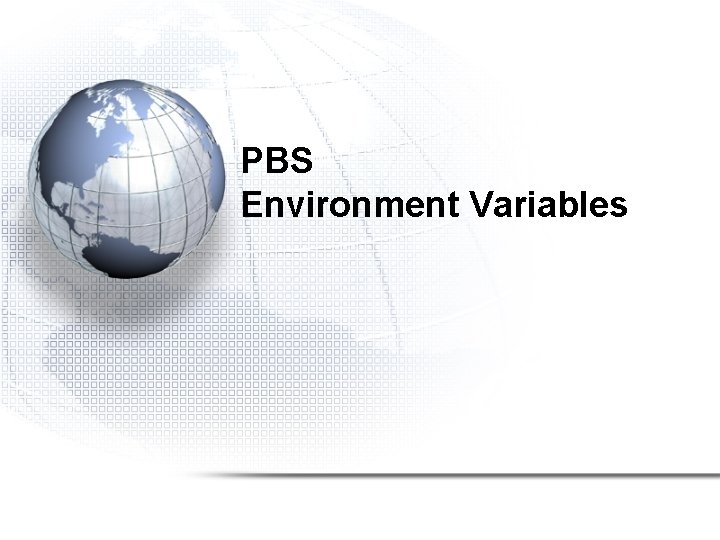 PBS Environment Variables 