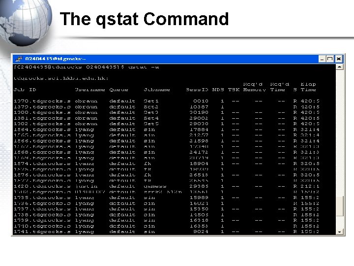 The qstat Command 