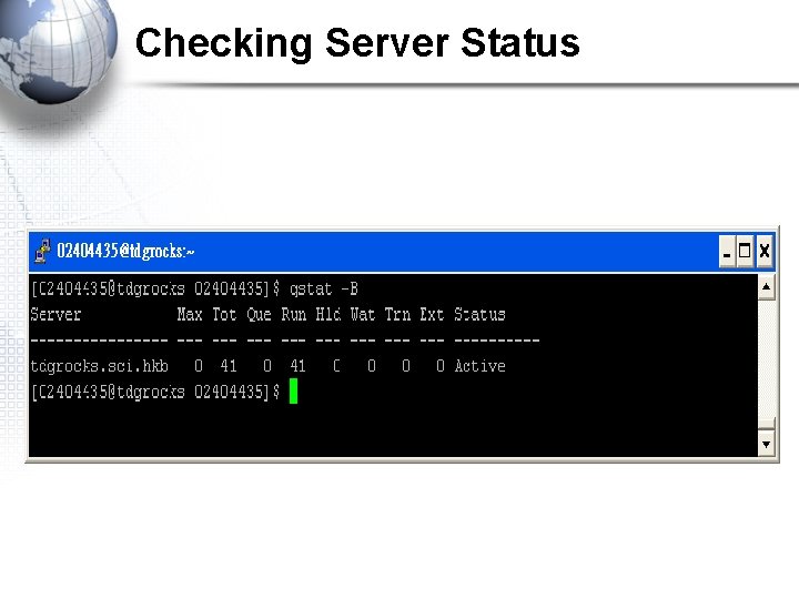 Checking Server Status 