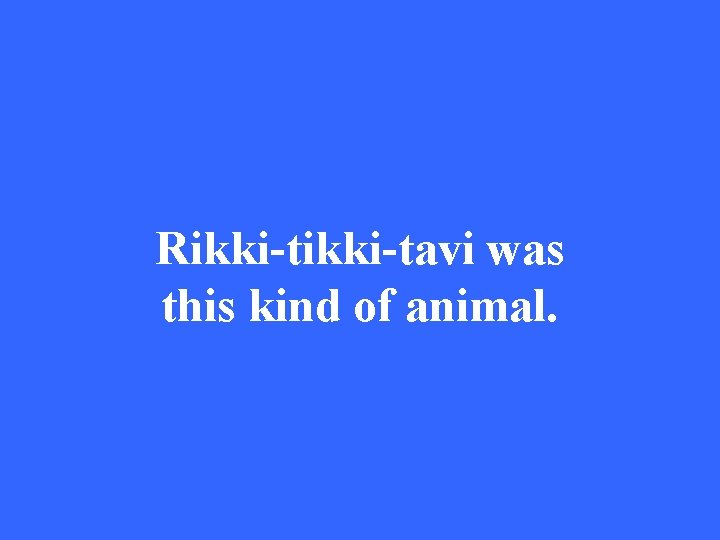 Rikki-tavi was this kind of animal. 