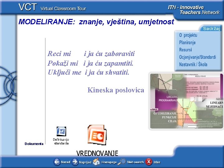 MODELIRANJE: znanje, vještina, umjetnost Reci mi i ja ću zaboraviti Pokaži mi i ja