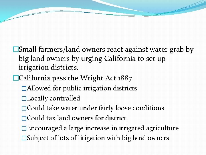 �Small farmers/land owners react against water grab by big land owners by urging California