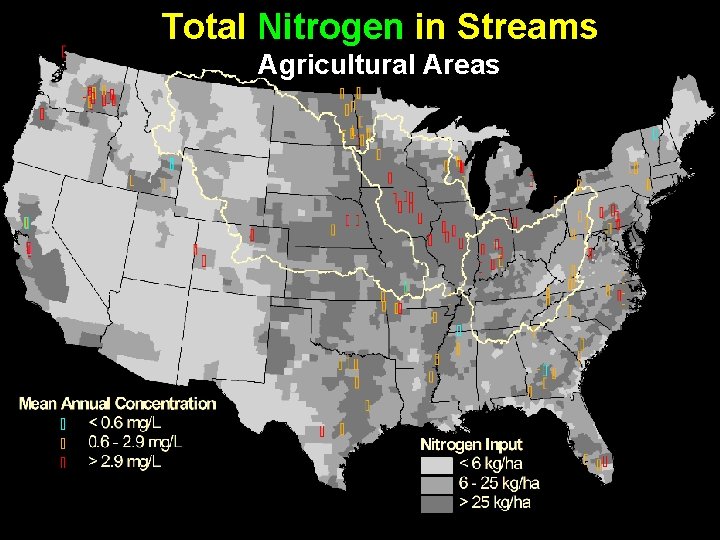 Total Nitrogen in Streams Agricultural Areas 