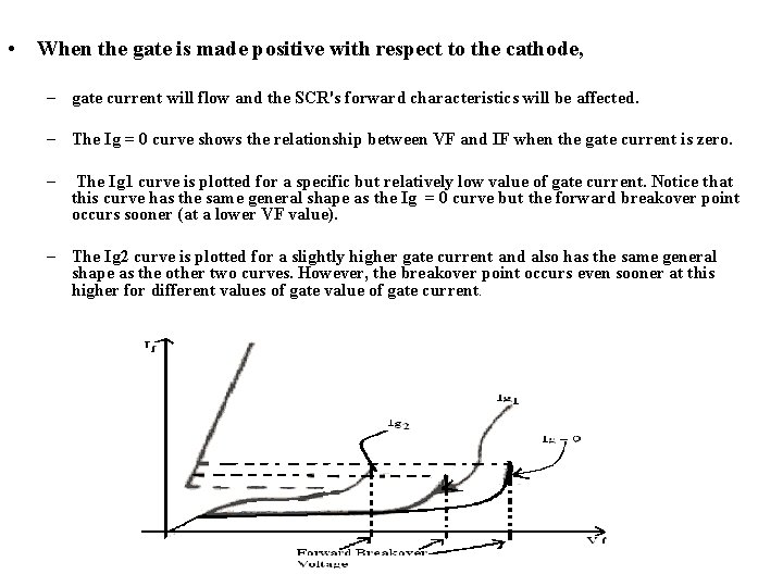  • When the gate is made positive with respect to the cathode, –