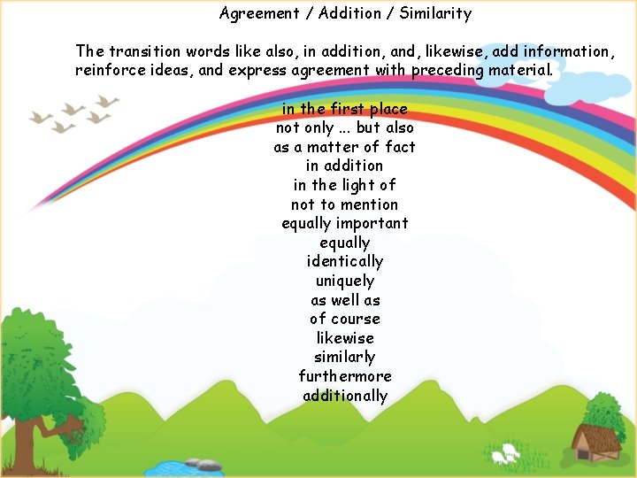 Transition Sentences Ms Osbourne March 23 2015 Transition