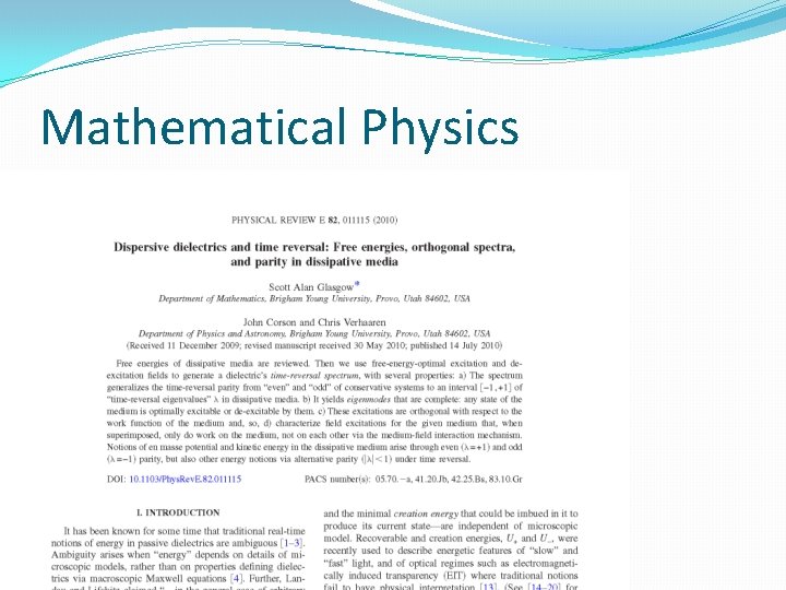 Mathematical Physics 