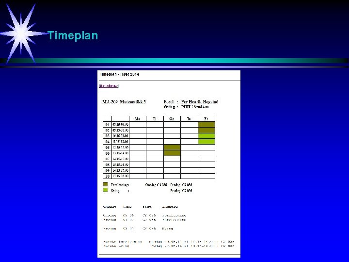 Timeplan 