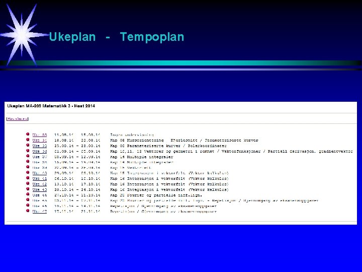 Ukeplan - Tempoplan 