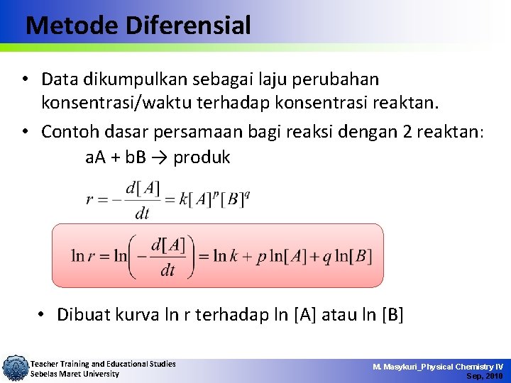 Modul 1 Kimia Fisika IV METODE PENENTUAN TETAPAN