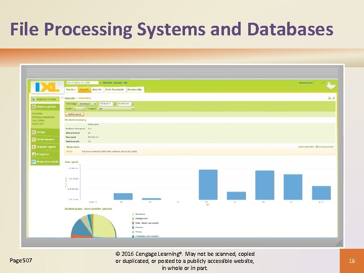 File Processing Systems and Databases Page 507 © 2016 Cengage Learning®. May not be