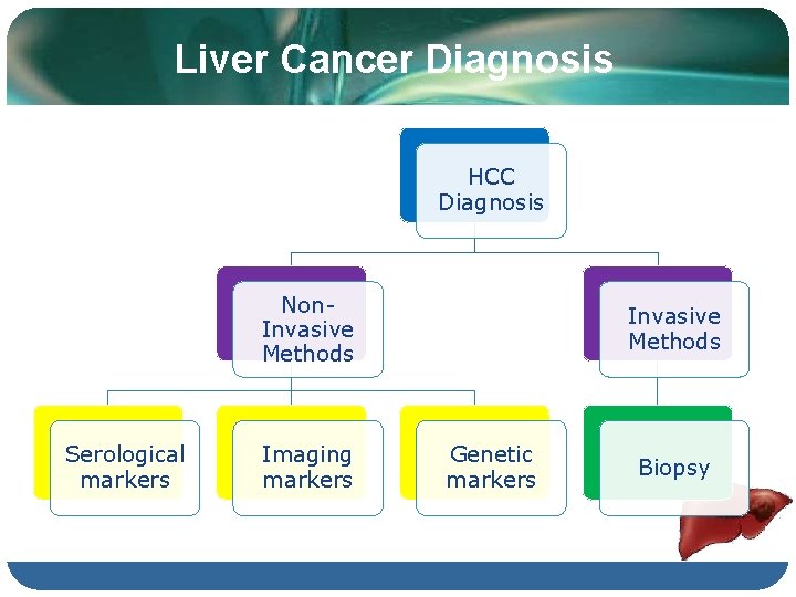 Liver Cancer Diagnosis HCC Diagnosis Non. Invasive Methods Serological markers Imaging markers Invasive Methods