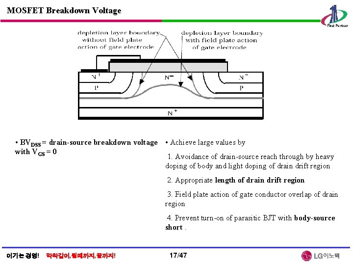 MOSFET Breakdown Voltage • BVDSS = drain-source breakdown voltage with VGS = 0 •