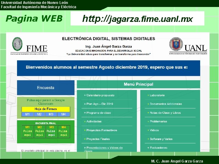 Universidad Autónoma de Nuevo León Facultad de Ingeniería Mecánica y Eléctrica Pagina WEB http: