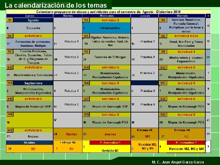 Universidad Autónoma de Nuevo León Facultad de Ingeniería Mecánica y Eléctrica La calendarización de