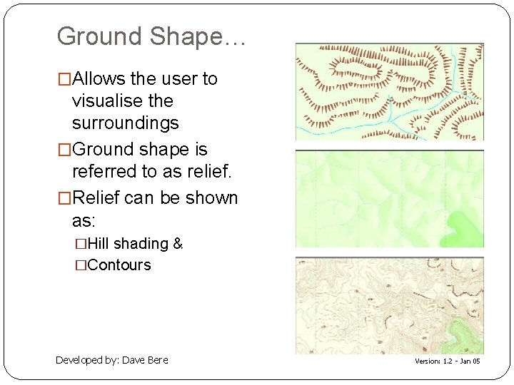 Ground Shape… �Allows the user to visualise the surroundings �Ground shape is referred to