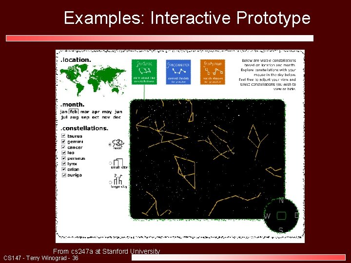 Examples: Interactive Prototype From cs 247 a at Stanford University CS 147 - Terry