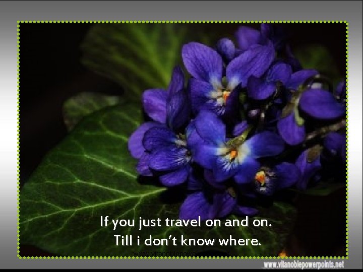 If you just travel on and on. Till i don’t know where. www. vitanoblepowerpoints.