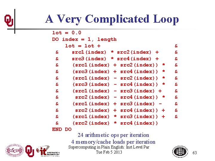 A Very Complicated Loop lot = 0. 0 DO index = 1, length lot