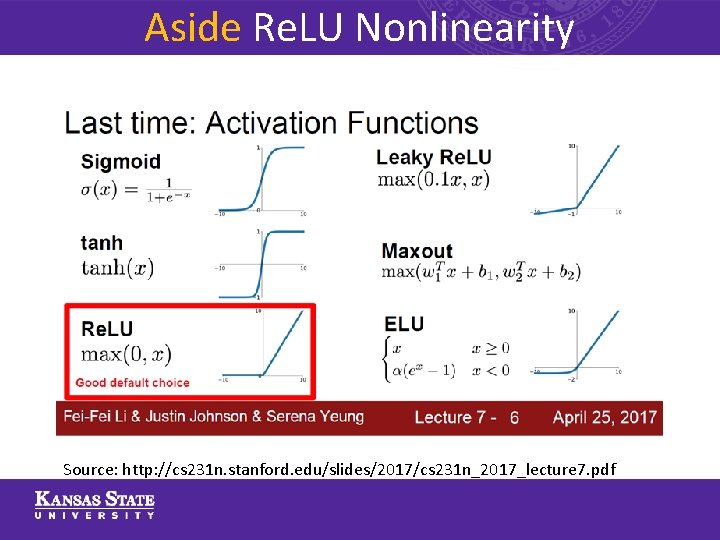 Aside Re. LU Nonlinearity Source: http: //cs 231 n. stanford. edu/slides/2017/cs 231 n_2017_lecture 7.