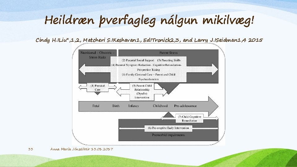 Heildræn þverfagleg nálgun mikilvæg! Cindy H. !Liu*, 1, 2, Matcheri S. !Keshavan 1, Ed!Tronick