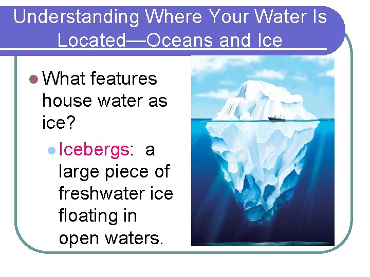 Understanding Where Your Water Is Located—Oceans and Ice l What features house water as