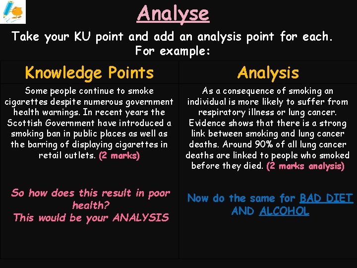 Analyse Take your KU point and add an analysis point for each. For example: