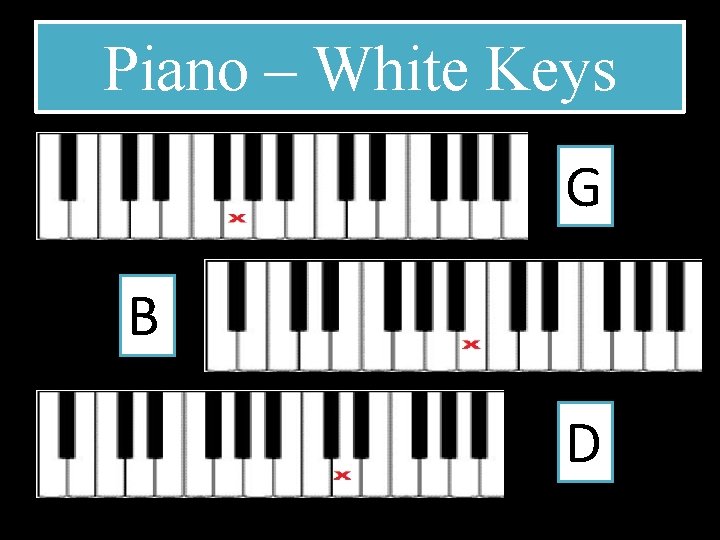 Piano – White Keys G B D 