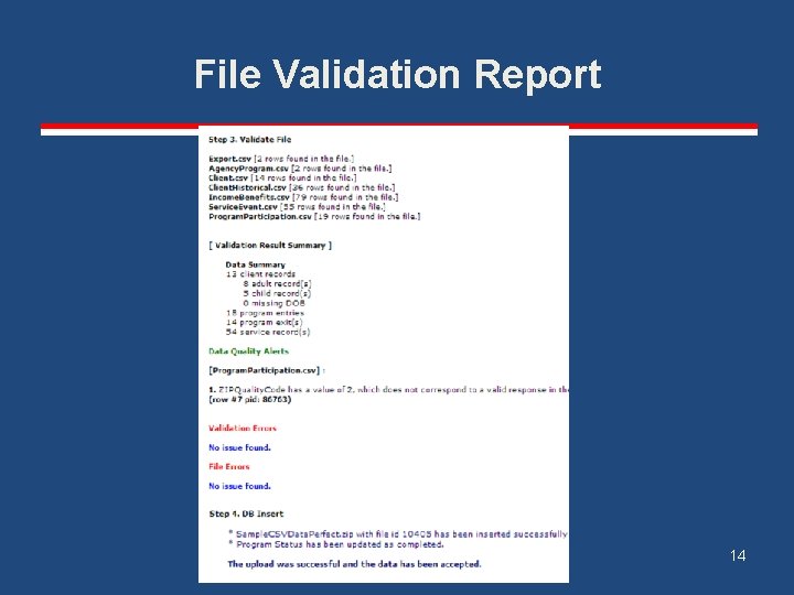 File Validation Report 14 