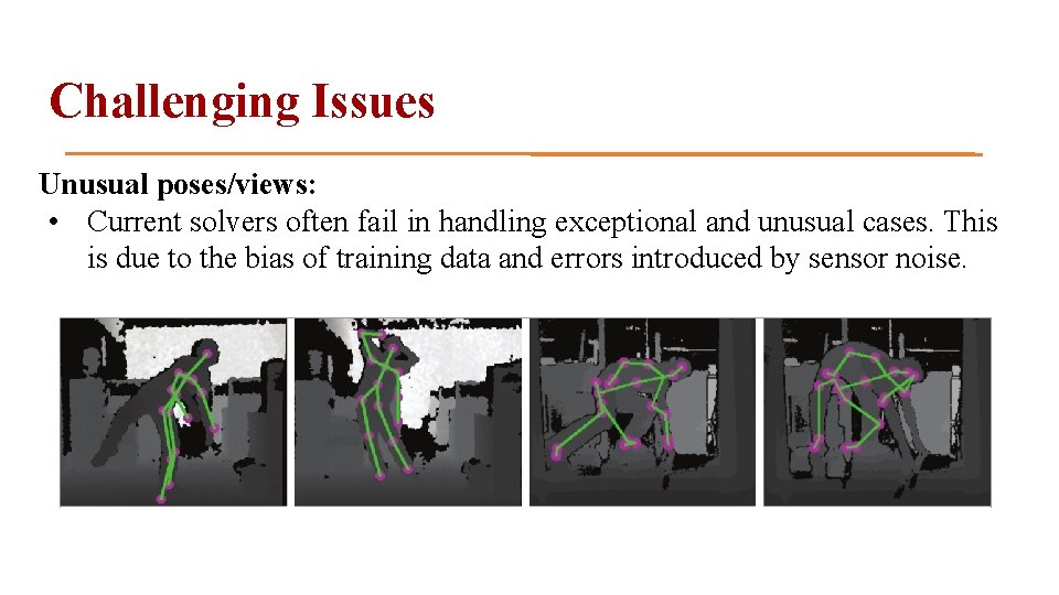 Challenging Issues Unusual poses/views: • Current solvers often fail in handling exceptional and unusual