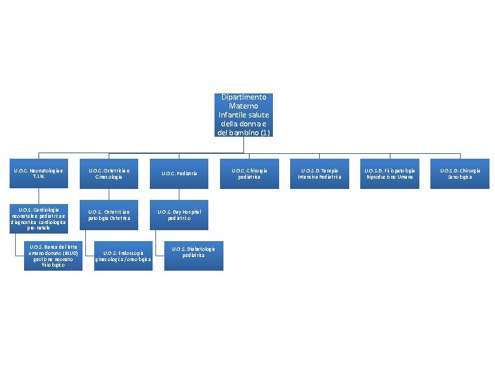 Dipartimento Materno Infantile salute della donna e del bambino (1) U. O. C. Neonatologia