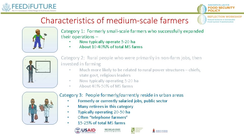 Characteristics of medium-scale farmers Category 1: Formerly small-scale farmers who successfully expanded their operations