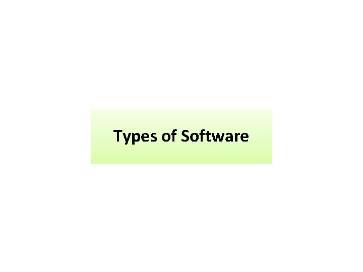 Types of Software 