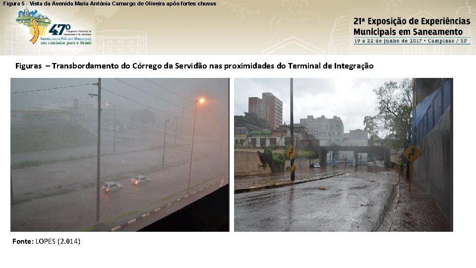 Figura 5 - Vista da Avenida Maria Antônia Camargo de Oliveira após fortes chuvas