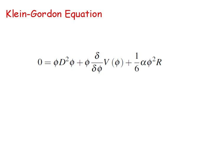 Klein-Gordon Equation 