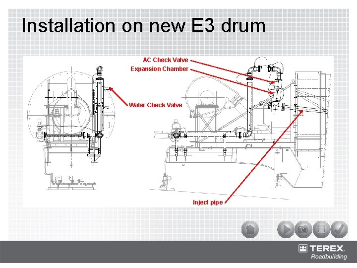 Installation on new E 3 drum AC Check Valve Expansion Chamber Water Check Valve