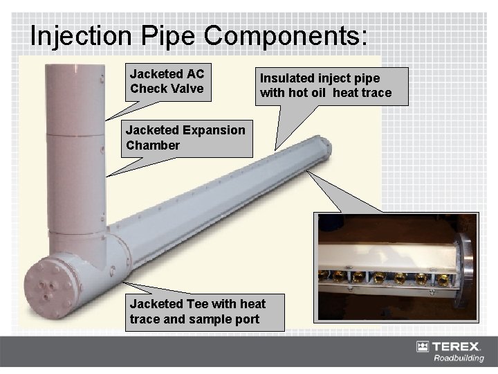 Injection Pipe Components: Jacketed AC Check Valve Insulated inject pipe with hot oil heat