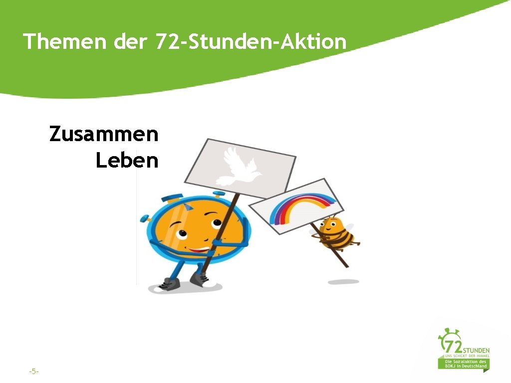 Themen der 72 -Stunden-Aktion Zusammen Leben -5 - 