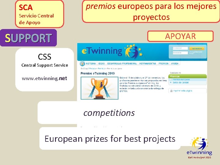 SCA Servicio Central de Apoyo premios europeos para los mejores concursos proyectos SUPPORT APOYAR