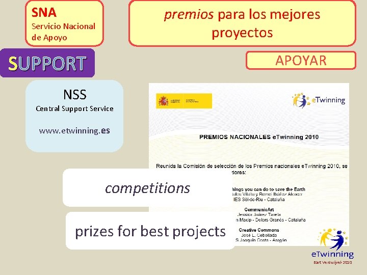 SNA premiosconcursos para los mejores proyectos Servicio Nacional de Apoyo SUPPORT APOYAR NSS Central